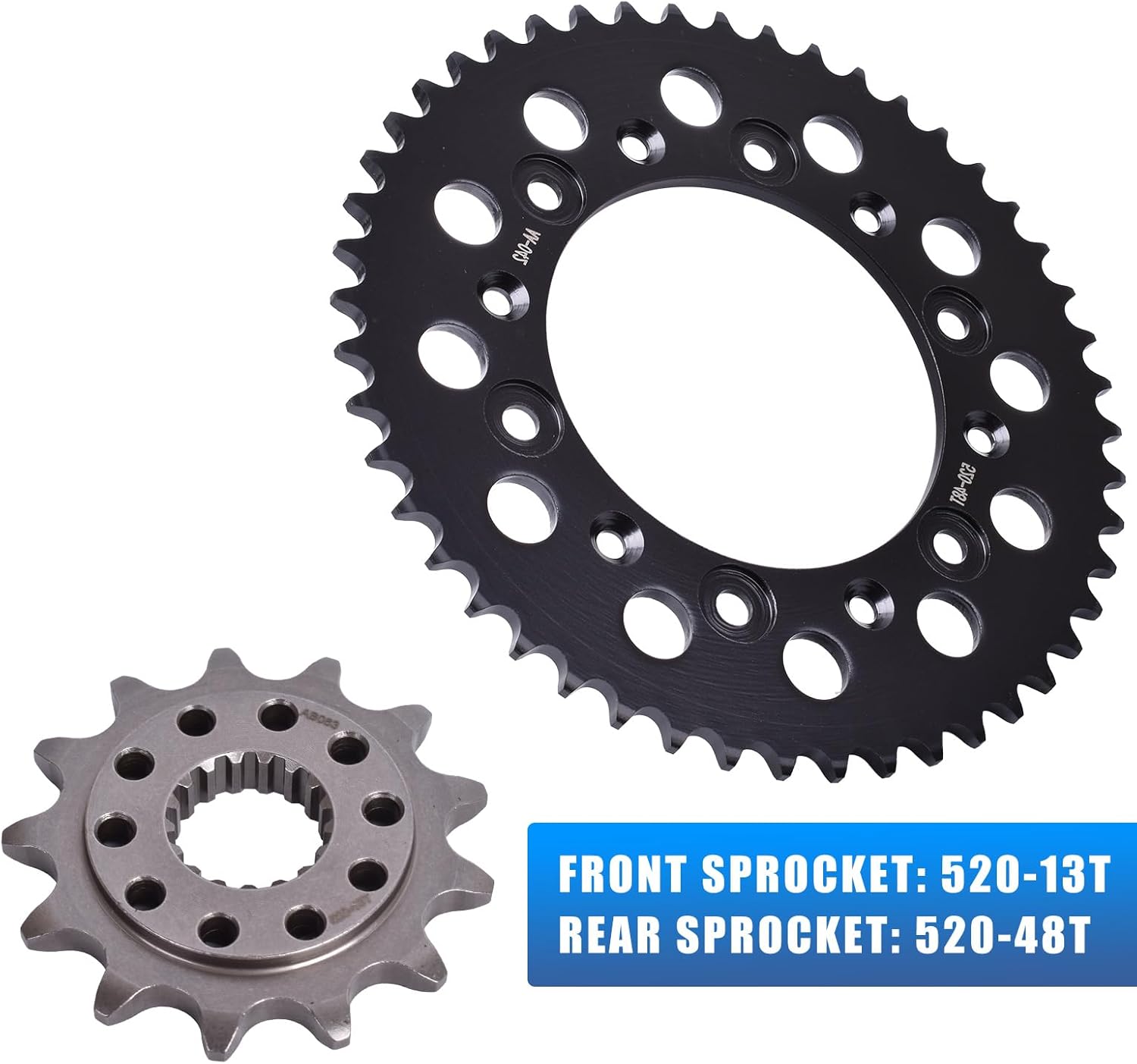 Chain and Sprocket Kit 520 Chain 116Links Front 13T Rear 48T Carburizing Steel Fit for Honda CRF450R 2004-2018 2020 CRF450RX 2017-2021