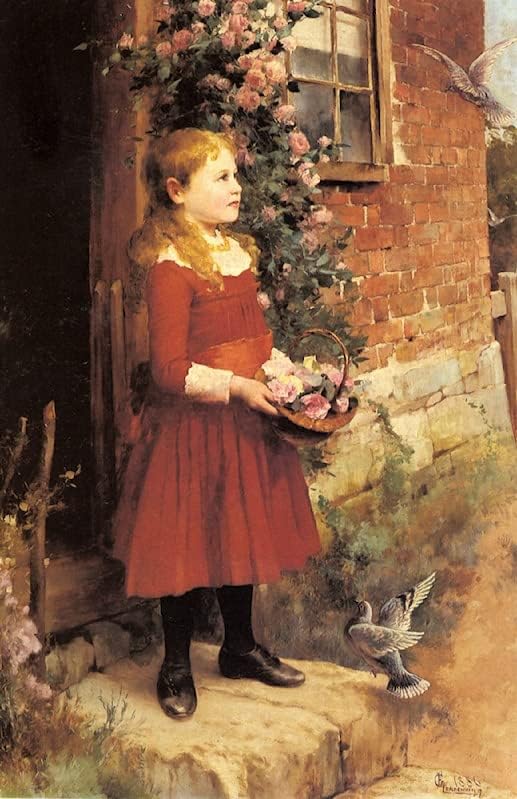 FROZBIClassic Painting Modern Artwork Reproduction the Youngest Daughter of J.s Gabriel by Alfred Glendening for Home Decor 60x90cm