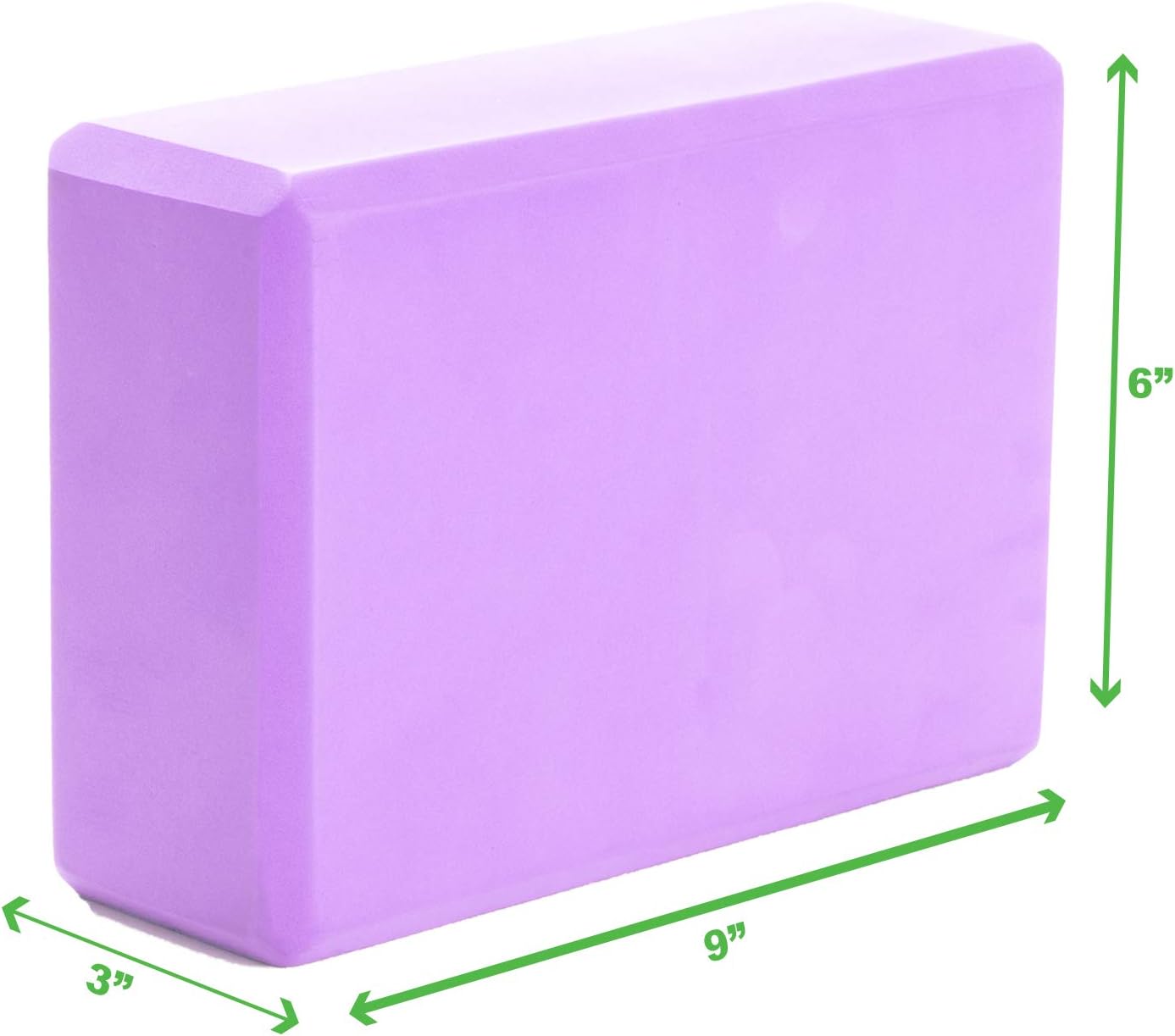 Mind Reader Yoga Block (Set of 2) High Density EVA Foam Blocks Non-Slip Surface for Yoga, Pilates, Meditation, Supports Deepen Poses, Improve Strength and Aid Balance and Flexibility, Purple