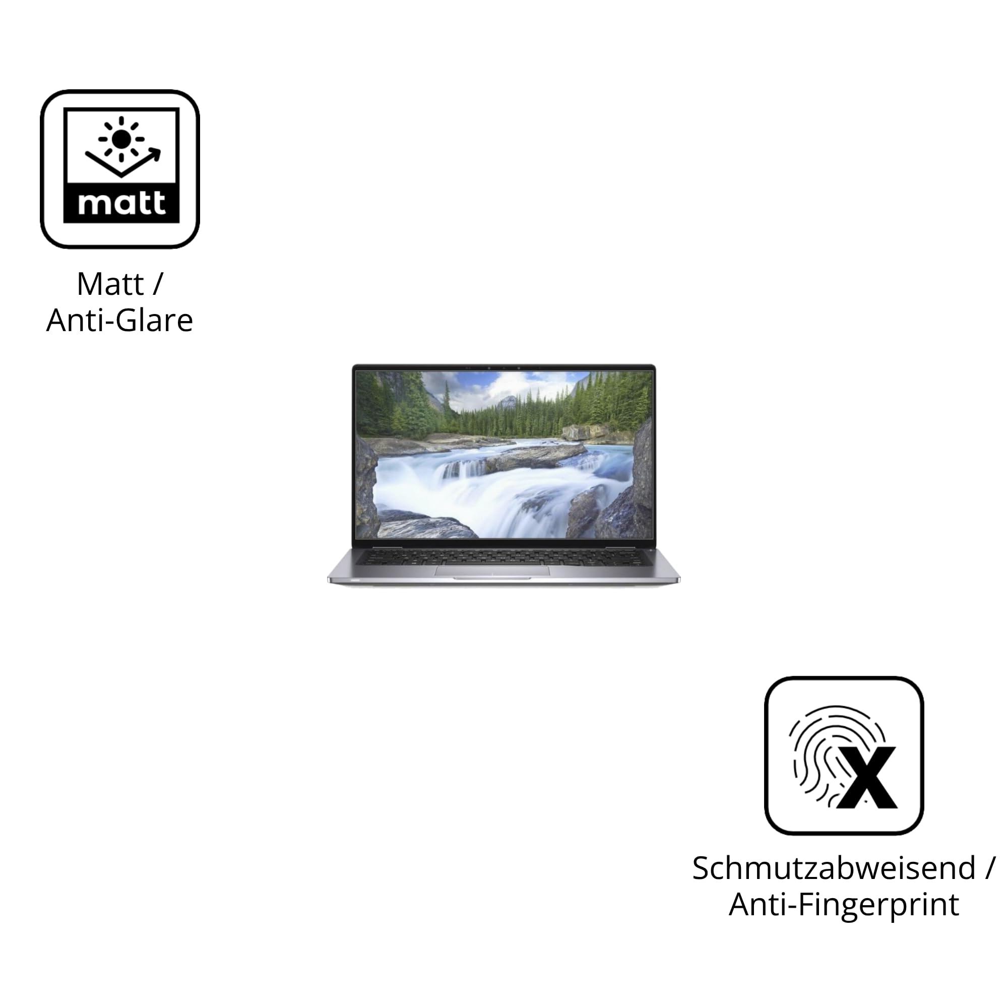dipos 2x Pellicola Protettiva 9H opaca per Dell Latitude 7400 2-in-1 | Antiriflesso, non si rompe e non si scheggia, non è vero vetro, Anti-Shock, antigraffio, senza bolle, autoadesiva