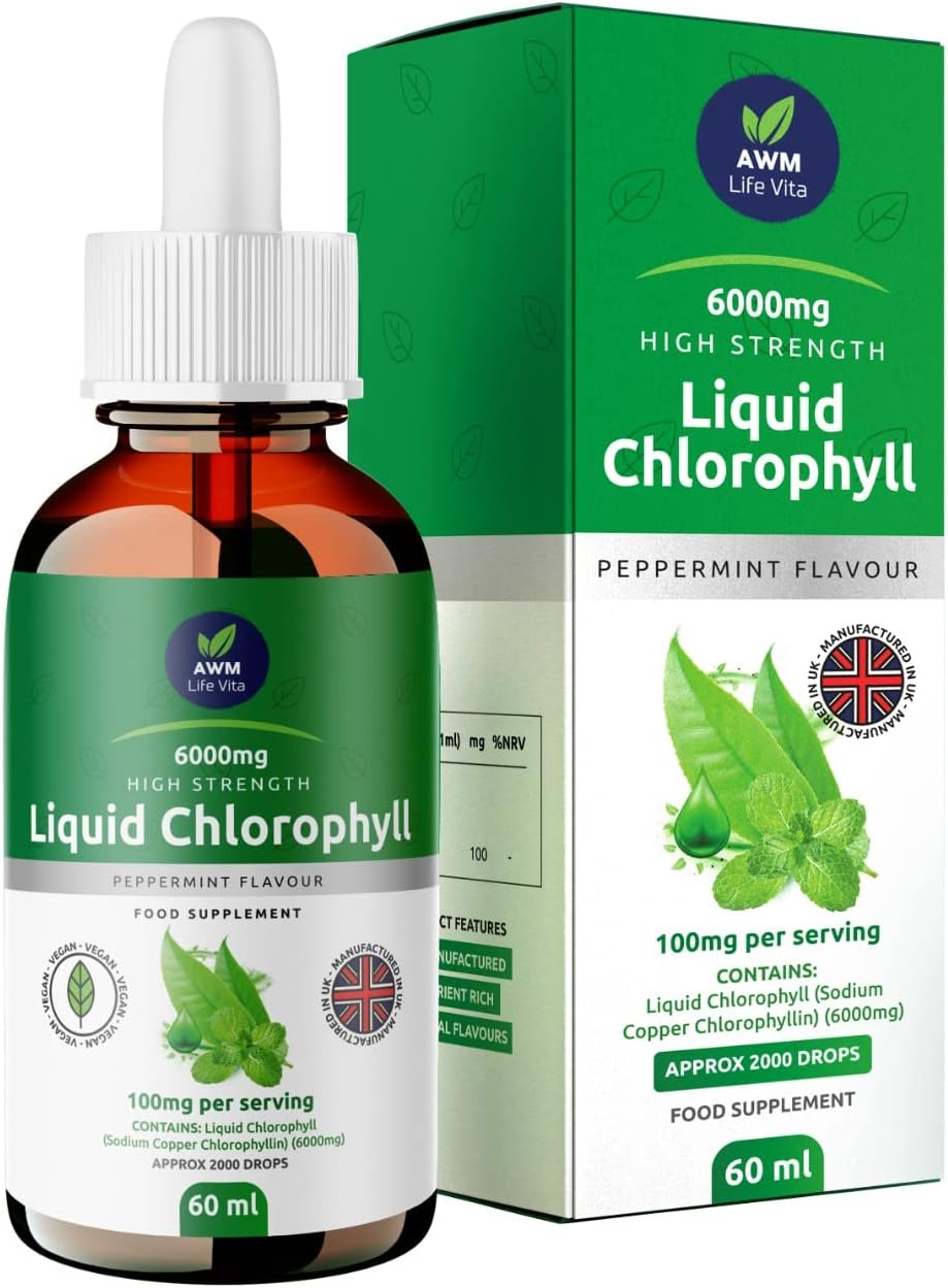 Chlorophyll Liquid Drops for Water 60ml for 60 Servings 2 Month