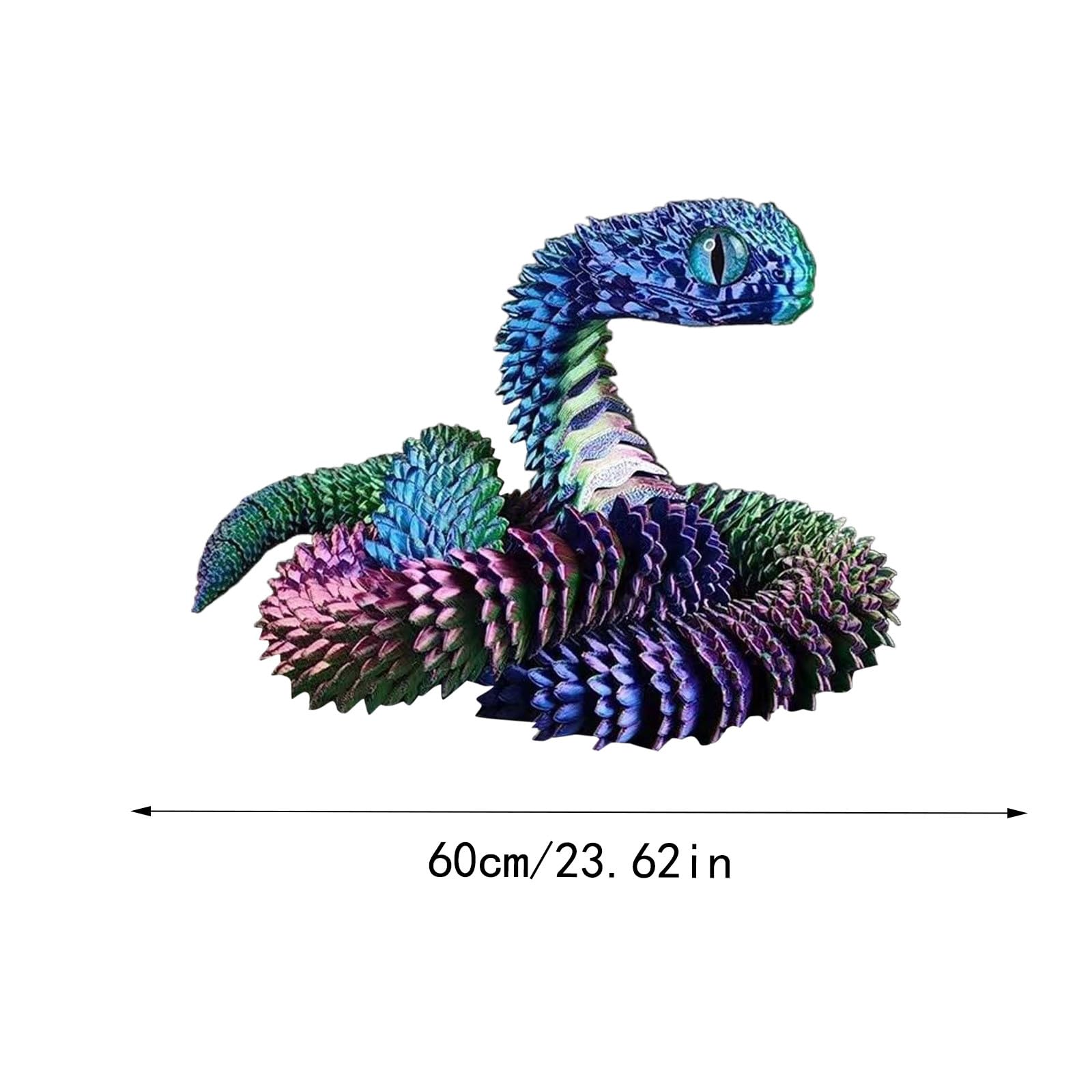 ATESSON 3D Printed Snake,3D Printed Animals,3D Printed Toys Flexible Joints 12" 3D Snake,Home