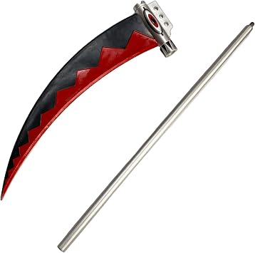 47.9 Inch Anime Scythe Prop PVC Soul Eater Inspired Death Scythe Weapon, Maka Albarn Style with Eye Pattern Design, Cosplay Replica for Halloween & Collection