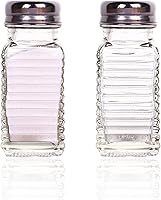 Vista 10 de 1st Choice Salero y pimentero con tapas de acero inoxidable. Juego de 2 (saleros y pimenteros panelados)