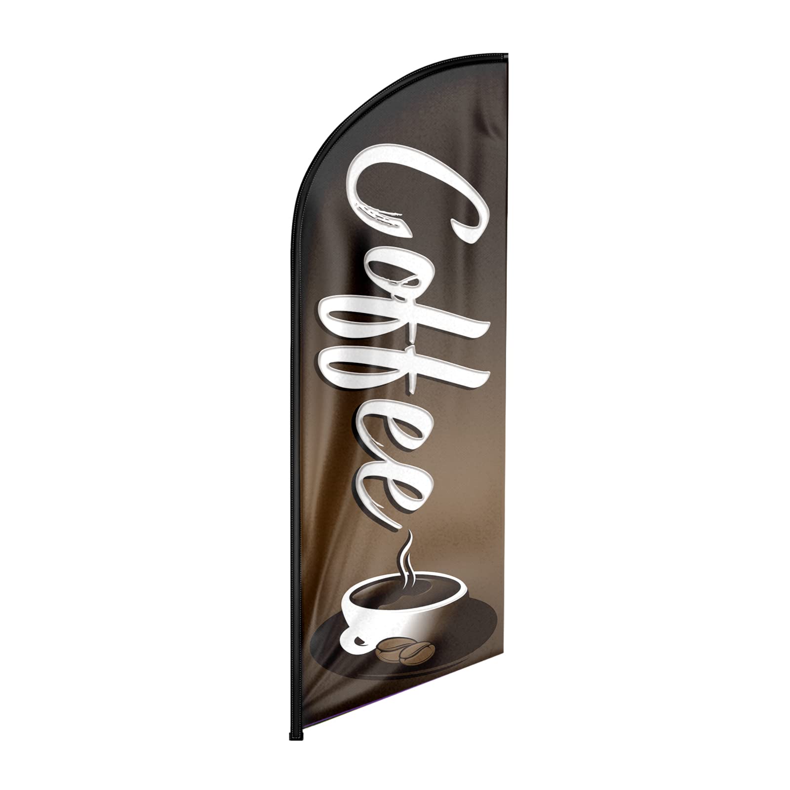 FSFLAG Coffee Swooper Flag, 8Feet Coffee Advertising Feather Flag Coffee Banner Signs for Businesses and Storefronts(Flag Only)
