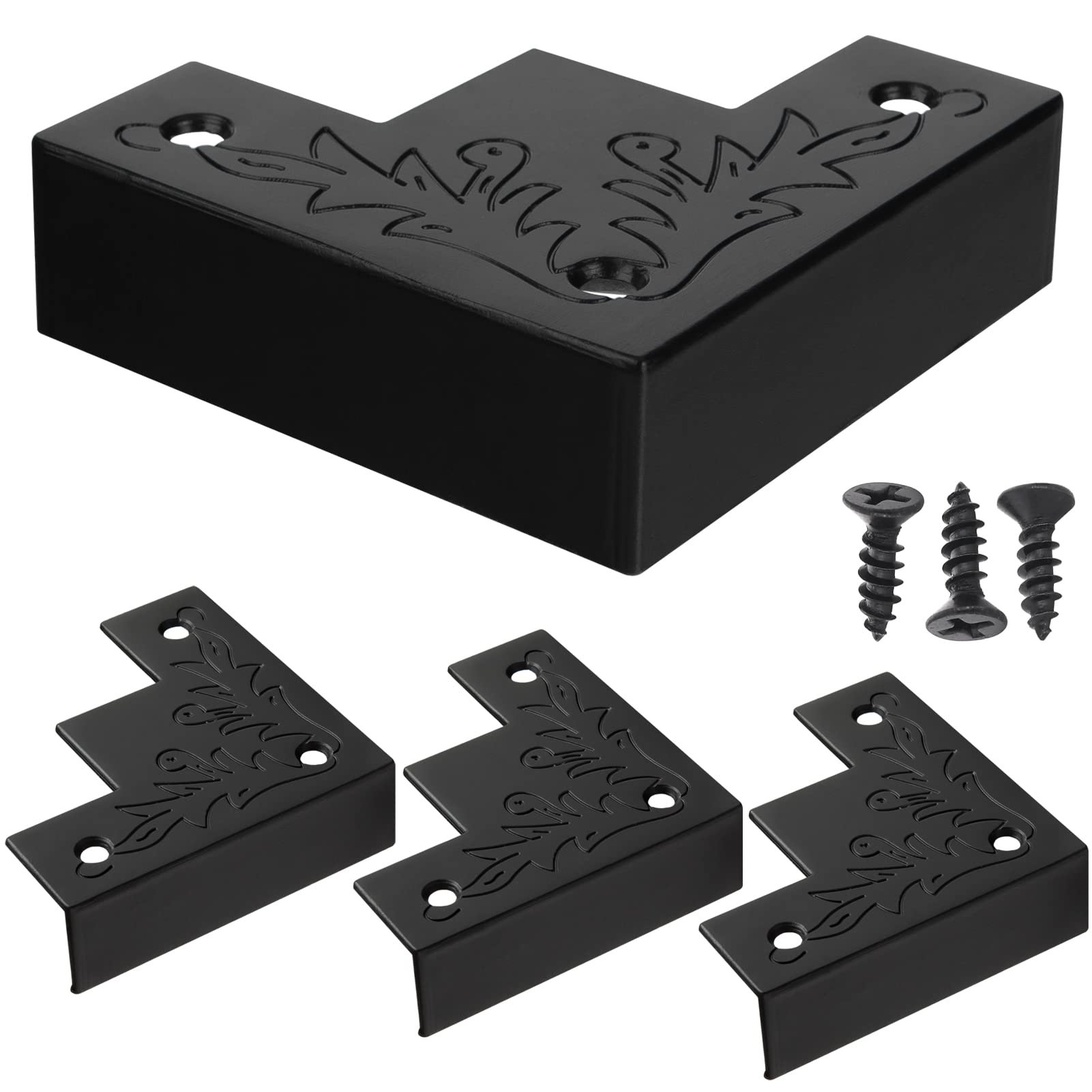 Protection d'angle en métal noir pour meuble et table basse