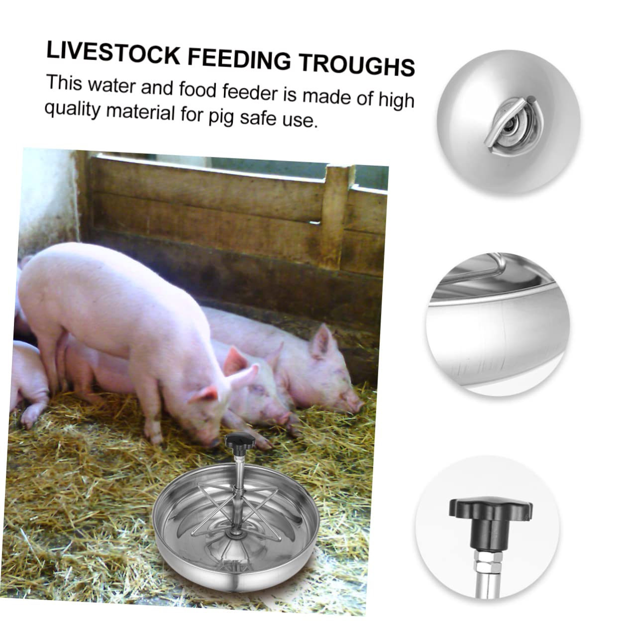 Gatuida Mangiatoia Per Suinetti Inossidabile Ciotola Resistente e Antisversamento Per Alimenti e Facile Posizionare Design e