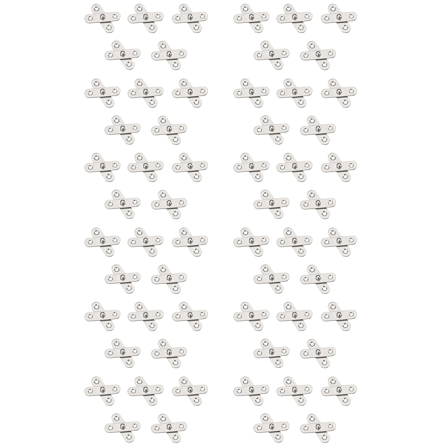 Jnchdghwa Silver 60Pcs Shed Door Hinges Kitchen Cabinet Hidden 360 Degree Rotation Pivot Stainless Steel Rotating Rotatable 57X16 Mm