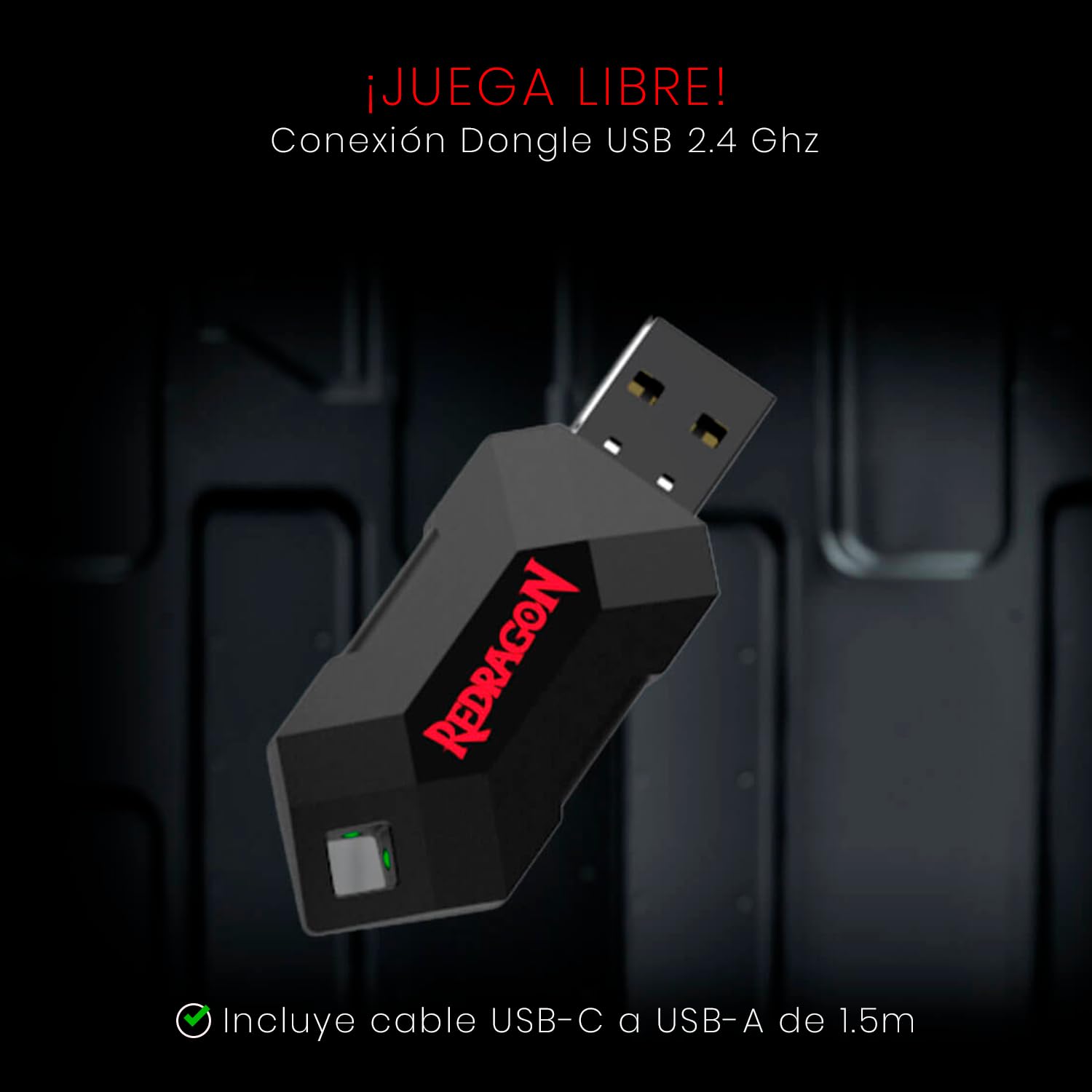 Redragon Gamepad Harrow Pro Wireless G808-PRO Black Multiplataforma (Play Station 3, PC, Android), inalámbrico, RGB