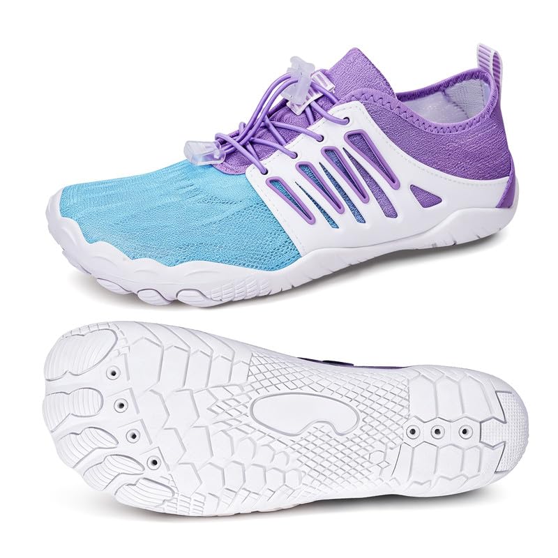 Image of Hike Barefoot Water Shoes for Women Men Footwear, Quick Dry Wide Toe Box Pro Beach Swim Athletic Sports Shoes, Non-Slip Lightweight Aqua Shoe for Pool Hiking Walking Kayaking Diving Surfing