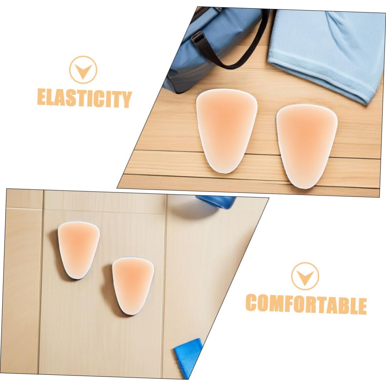 BESTonZON Ginocchiere in Silicone Beige 4 Pezzi per Snowboard | Morbide, Adatte a Principianti e Donne, Vestibilità Aderente, Libertà di Movimento, per Pista e Utilizzo All'aperto