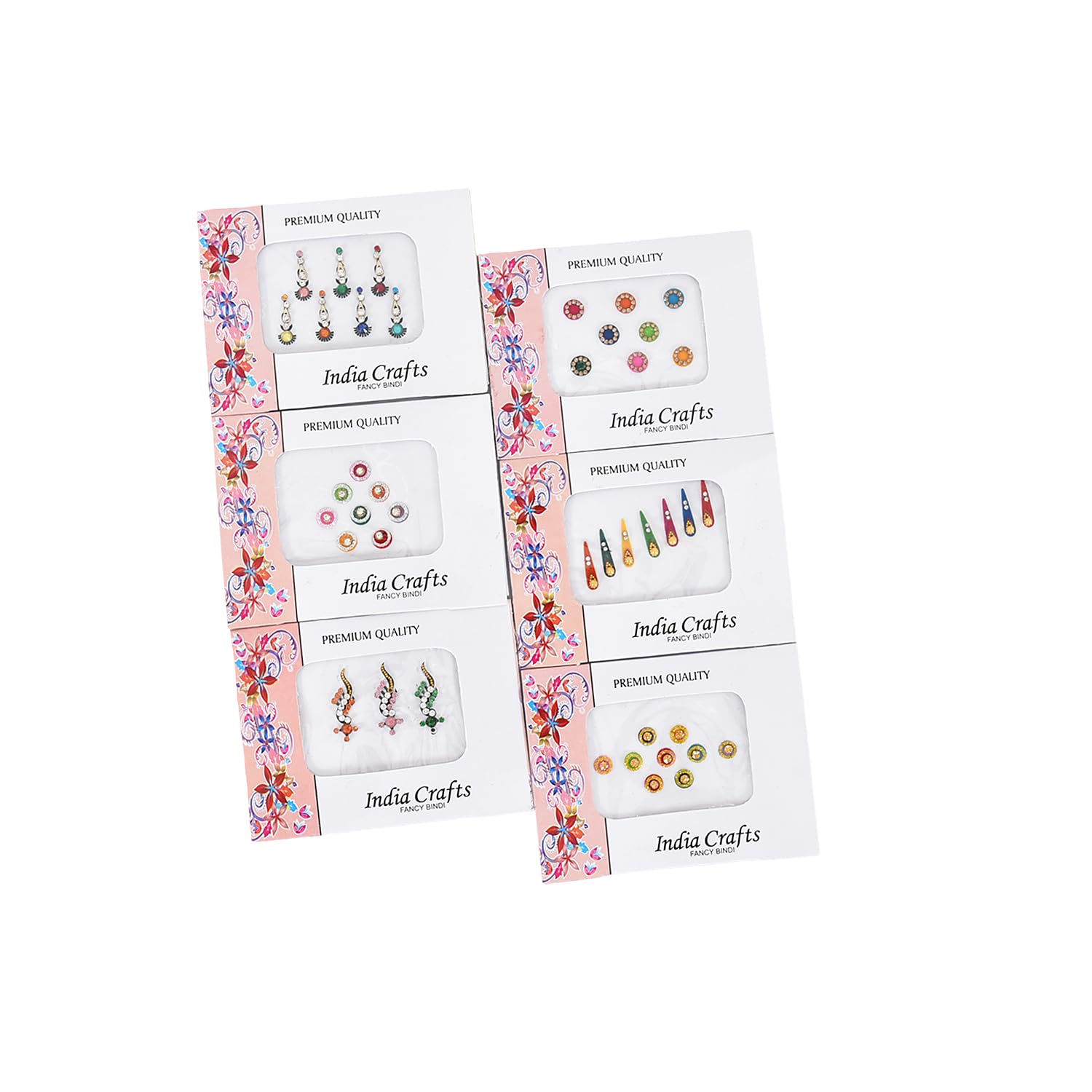 Bindi multicolori, gioielli indiani adesivi per il viso, tika per la fronte, 12 confezioni