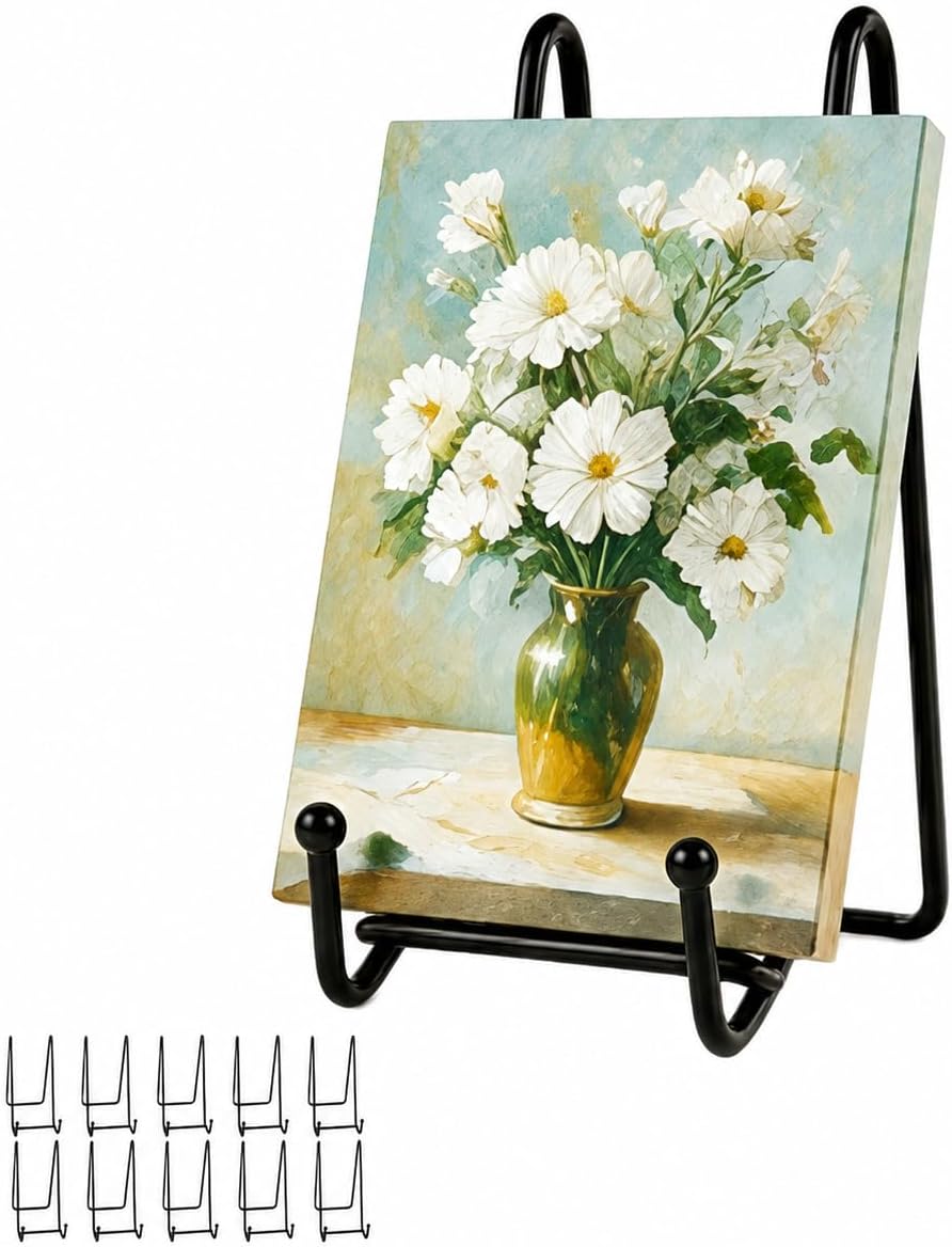 10-Pack 6-Inch Black Metal Book Stand for Pictures, Photos & Easels