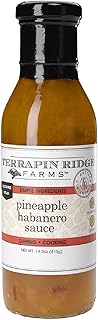 Terrapin Ridge Farms Pineapple Habanero Sauce – Sweet & Fiery Sauce for Dips, Appetizers, and Meats – 14.5 oz Bottle