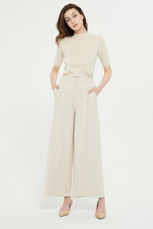 Spring Fashion High Waist Casual Wide Leg Palazzo Pants