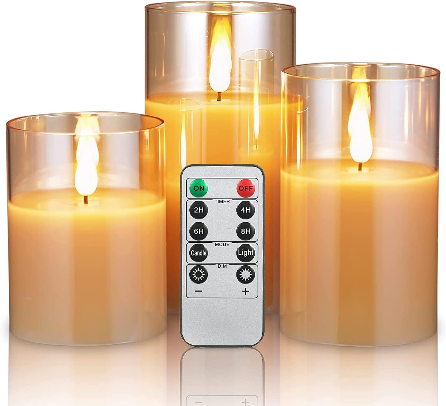 Aku Tonpa Flameless Candles Battery Operated Pillar Real Wax Flickering