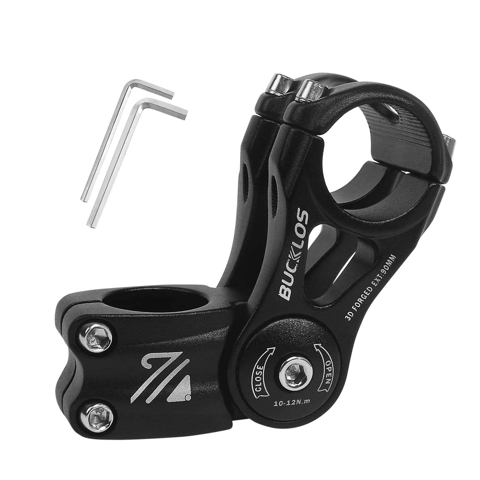 BUCKLOS Adjustable Bike Stem MTB 25.4mm 31.8mm 90/110/130/145mm 80 Degree Bike Stem Riser for Angle Adjustment, Bicycle Handlebar Extension for