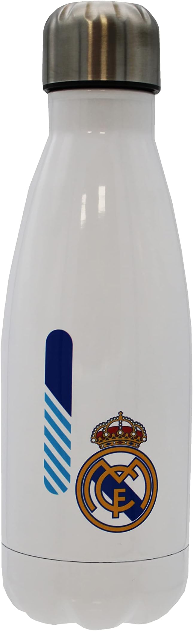 CYPBRANDS Real Madrid Airtight Stainless Steel Water Bottle, Letter I in Blue, 550 ml, White, Official Product (CyP Brands)