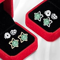Vista 77 de Jade Earrings Studs,Green Jade Earrings for Women,925 Sterling Silver Earrings Studs for Sensitive Ears,Handmade Jade Earrings for Birthday