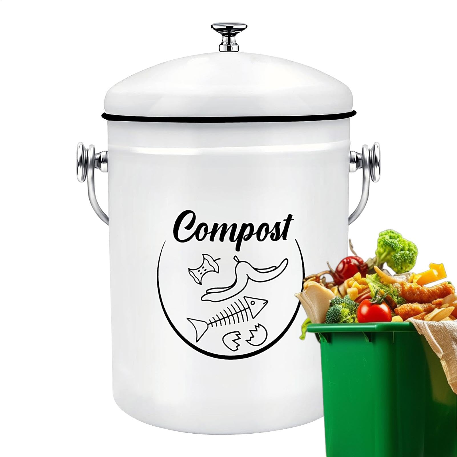Seau À Compost De Comptoir Seau D'Intérieur, Collecteur De Déchets