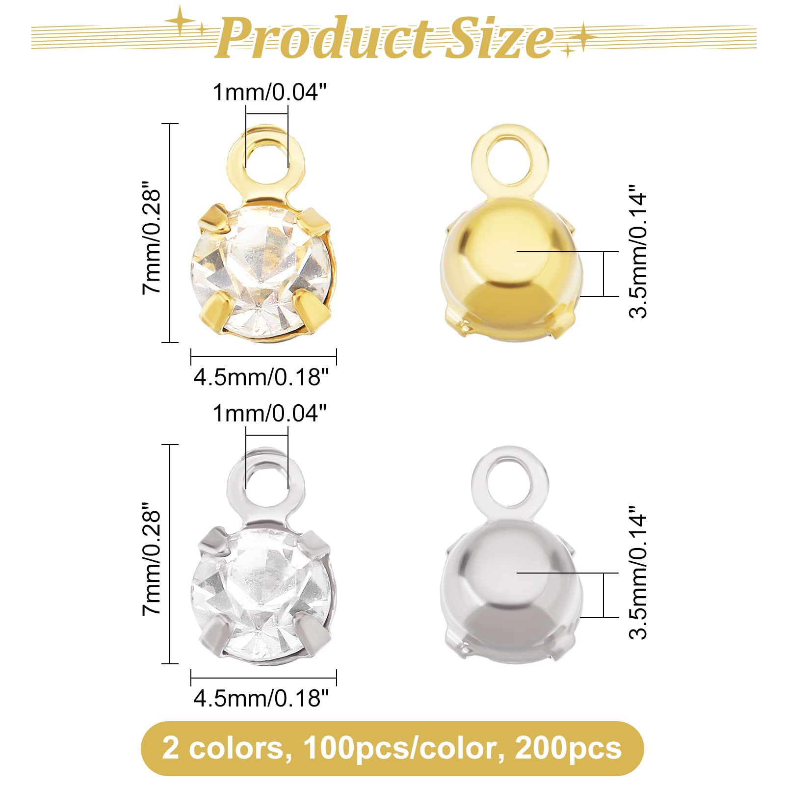 SUPERFINDINGS Connecteurs En Strass Pour La Fabrication De Bijoux