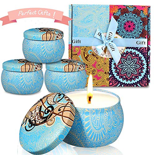 MULEVIP Candele Profumate,Set Regalo da 4 Pezzi Set Candele Profumate