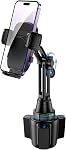 Cup Phone Mount for Car, [Upgraded Version] Universal Cup Phone Cradle Holder with Long and Adjustable Neck, Friendly Compatible with Cell Phone iPhone, Sam-Sung, Google and All Smartphones
