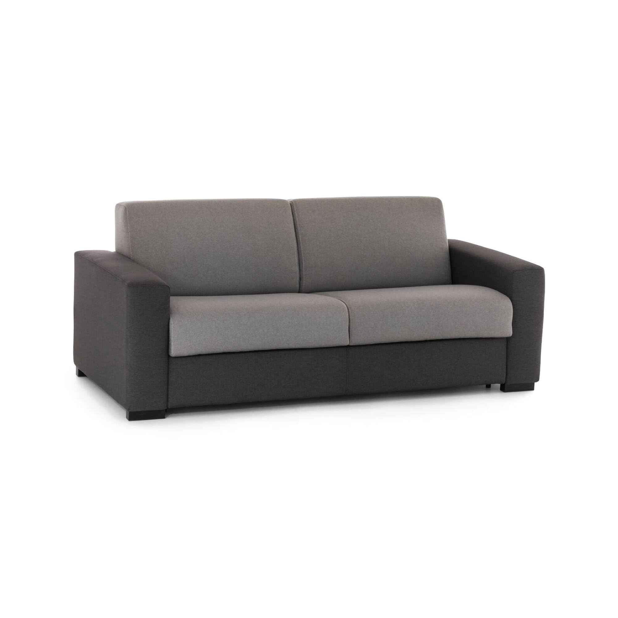 Talamo Italia - Divano letto 3 posti Aliana, Sofà apertura girevole in tessuto imbottito, Braccioli standard, 100% Made in Italy, Cm 220x95h90, Grigio e Antracite