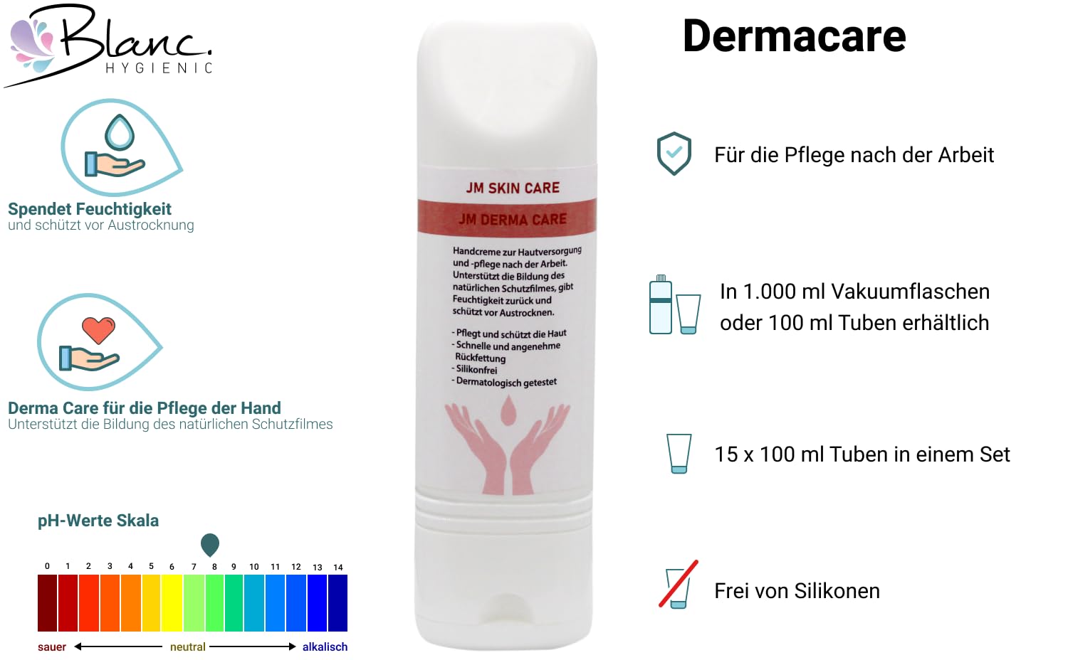 Derma Care Handcreme 15x100 ml | Derma Care Handcreme für beanspruchte Haut, pH-neutral, silikonfrei und dermatologisch getestet