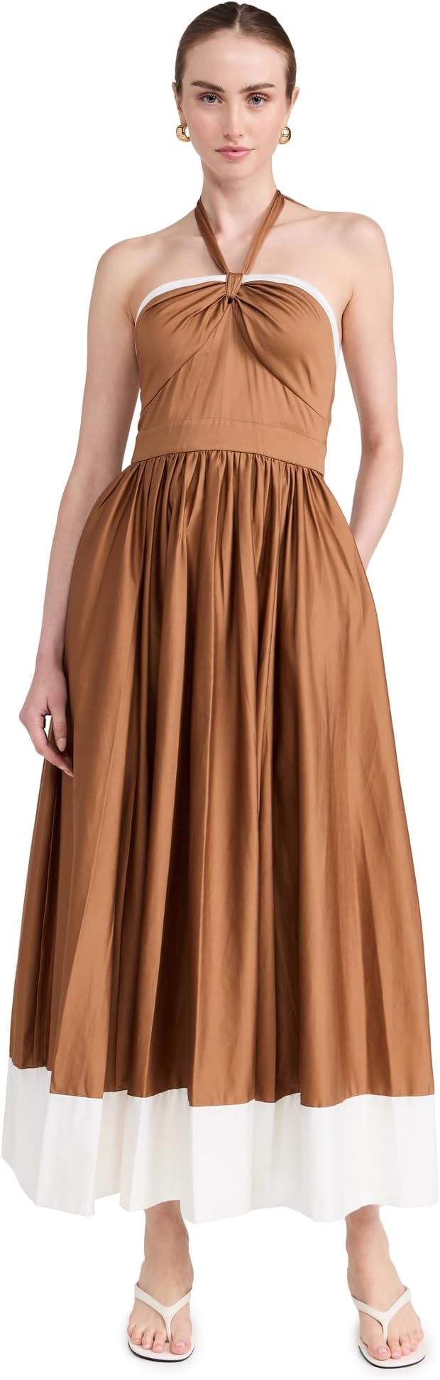 alice + olivia Women's Beatrix Sweetheart Tie Neck Dress