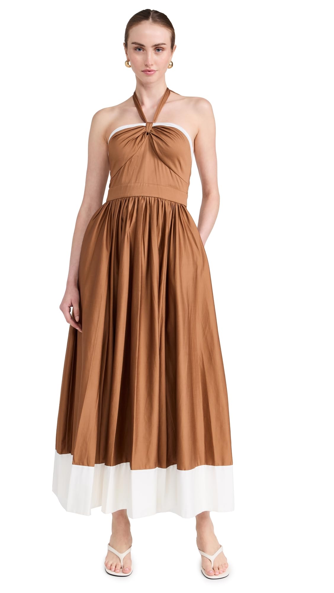 alice + olivia Women's Beatrix Sweetheart Tie Neck Dress