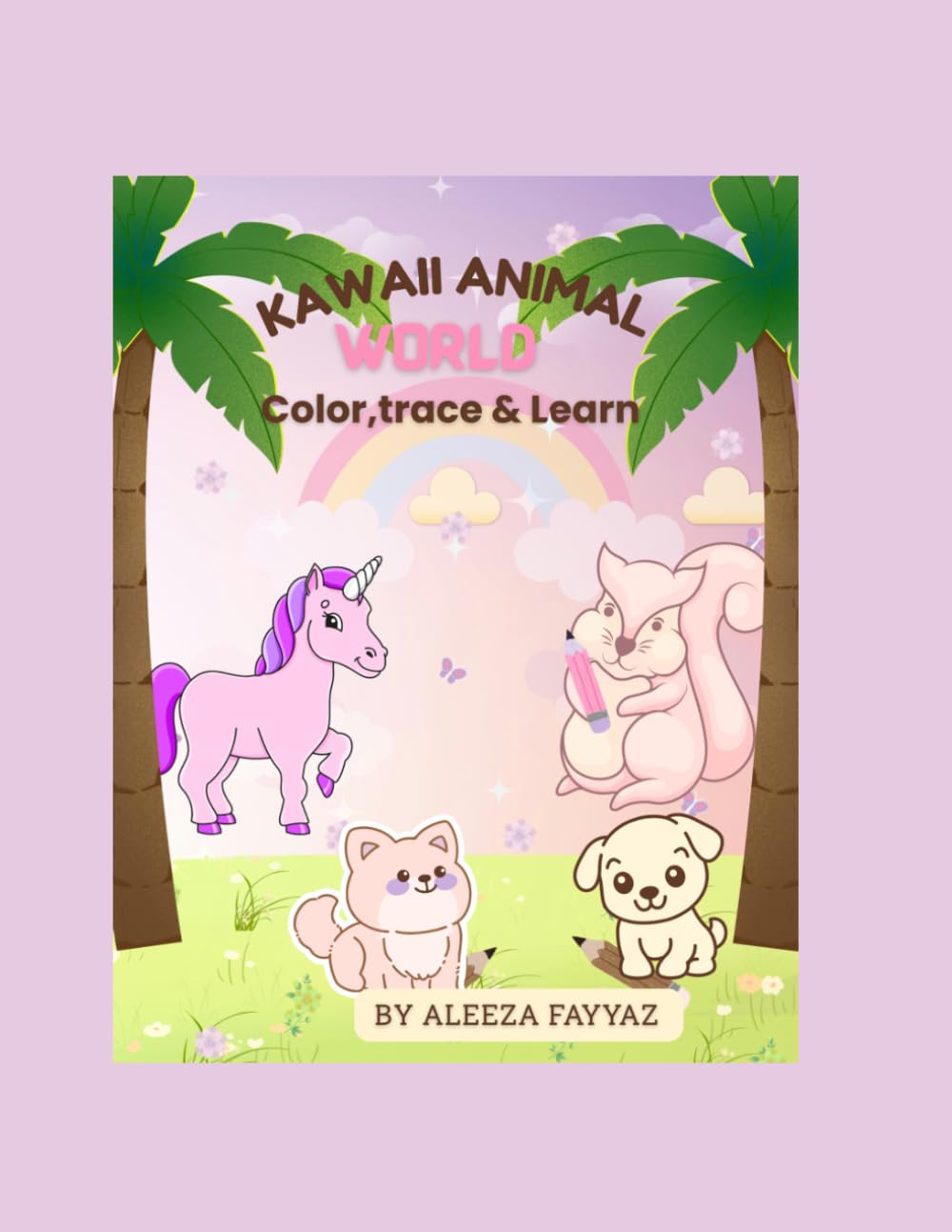 Kawaii Animal Color, Trace & Learn Book for Kids Ages 4–8