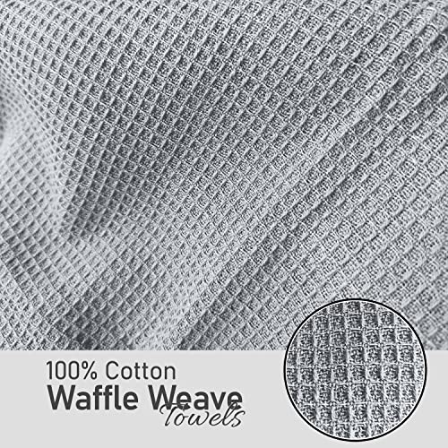 Ruvanti 100% Cotton Waffle Kitchen Towels, Dish Towels For Kitchen, Washable Dish Cloths, Soft Tea Towels, Super Absorbent For Cleaning, Dishcloth For Quick Drying, 15X29, 6 Pack - Silver #TOP2