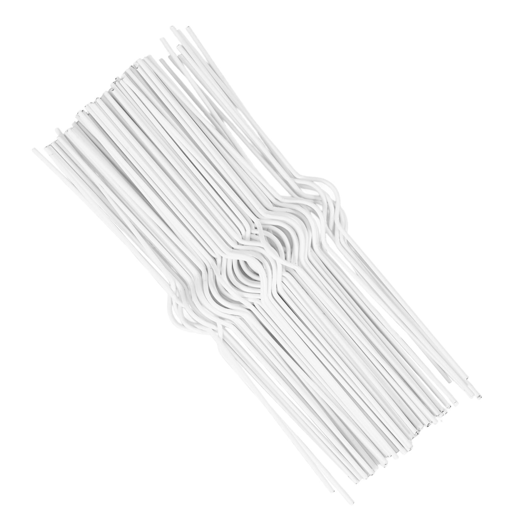 100 Piezas Ganchos de Hierro Reutilizables Pequeños para Colgar Calendarios con Doble Alambre Fáciles de Usar para DIY y Carteles Color Blanco Paquete de Unidades