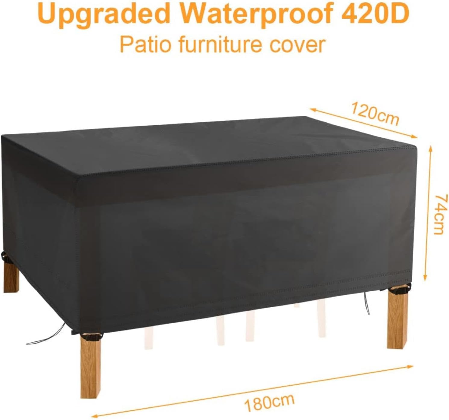 Patio Furniture Cover Outdoor 118" Lx91 Wx37 H Extra Large Waterproof Rectangular Patio Table Chair Sofa Set Cover, Heavy Duty Oxford Tear-Resistant, Windproof, Anti-UV, Outdoor Couch Covers