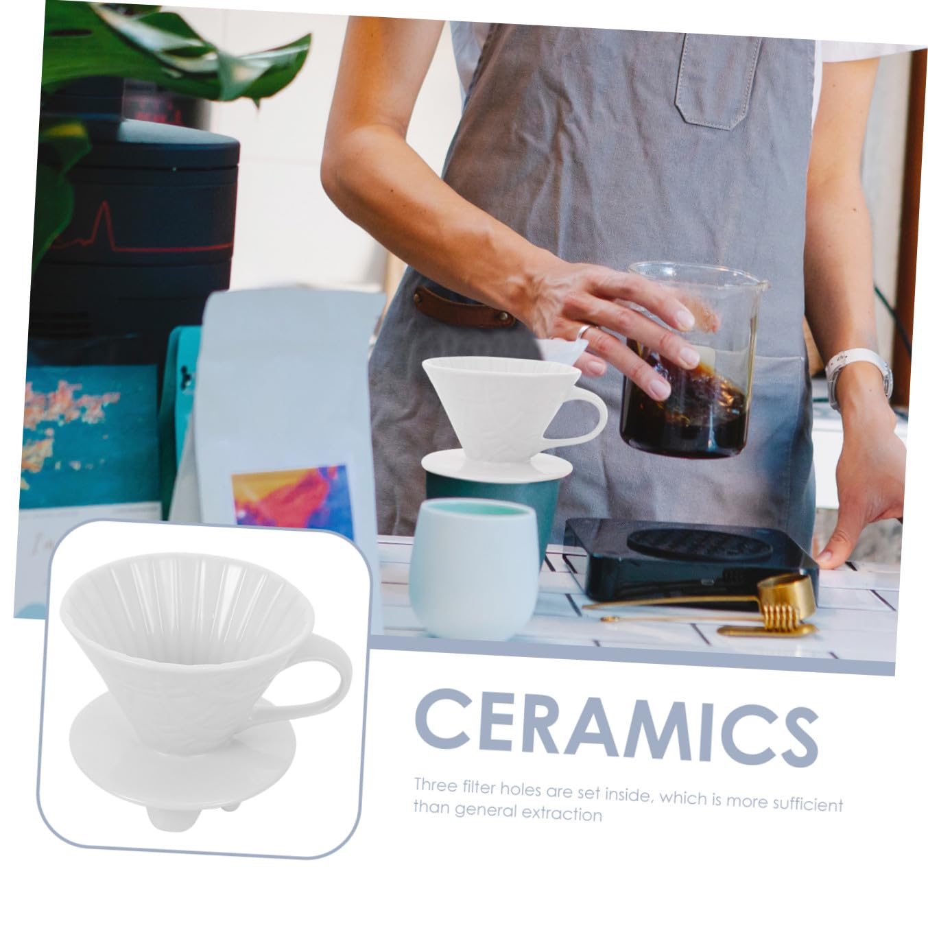 Embudo De Cerámica Filtro Café Taza De Filtro Diseño Elegante Ligero y Portátil