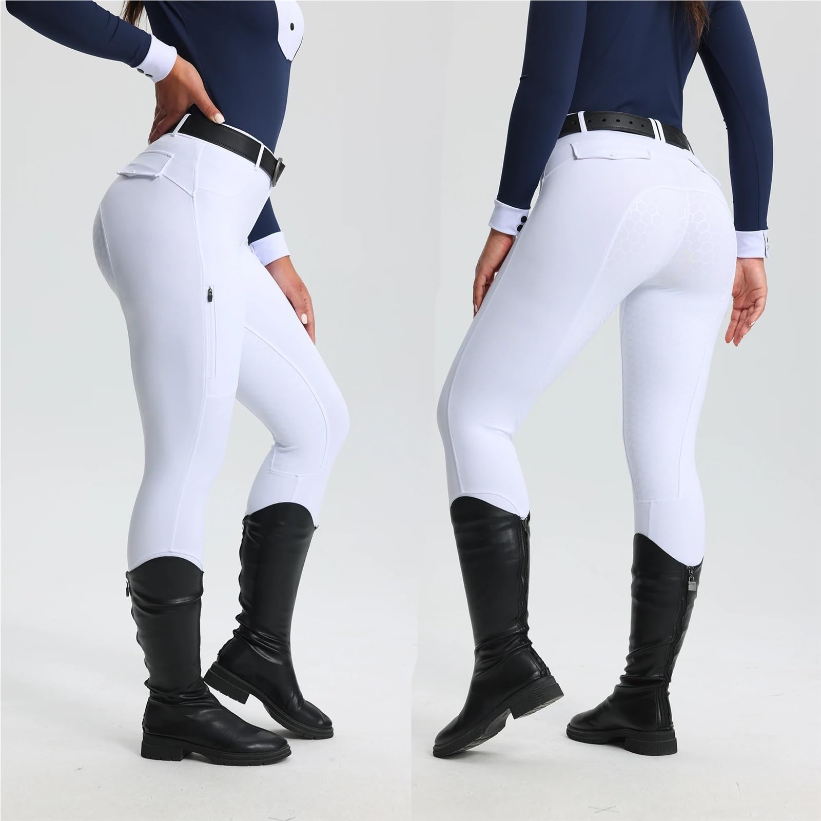 Pantalones de Montar Pantalones ecuestres for Hombre, pantalón de equitación Profesional Secado rápido, con Cremallera Frontal Silicona Completa, Absorbente Humedad, otoño y Verano