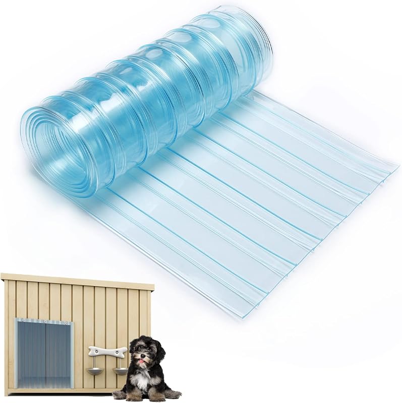 Faixa de Reposição para Porta de Cães em PVC Transparente Azul-Claro MEWTOGO 30 x 150 cm