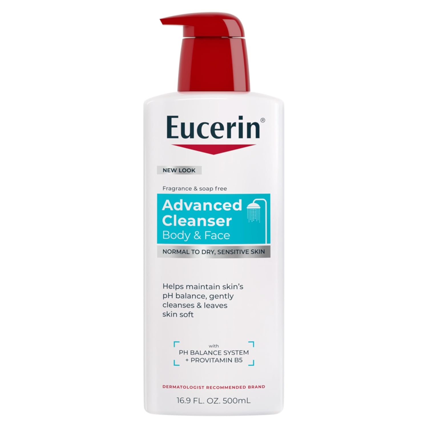 Eucerin Advanced Cleansing Body & Face Cleanser - Fragrance & Soap Free for Dry. Sensitive Skin - 16.9 fl. oz Bottle