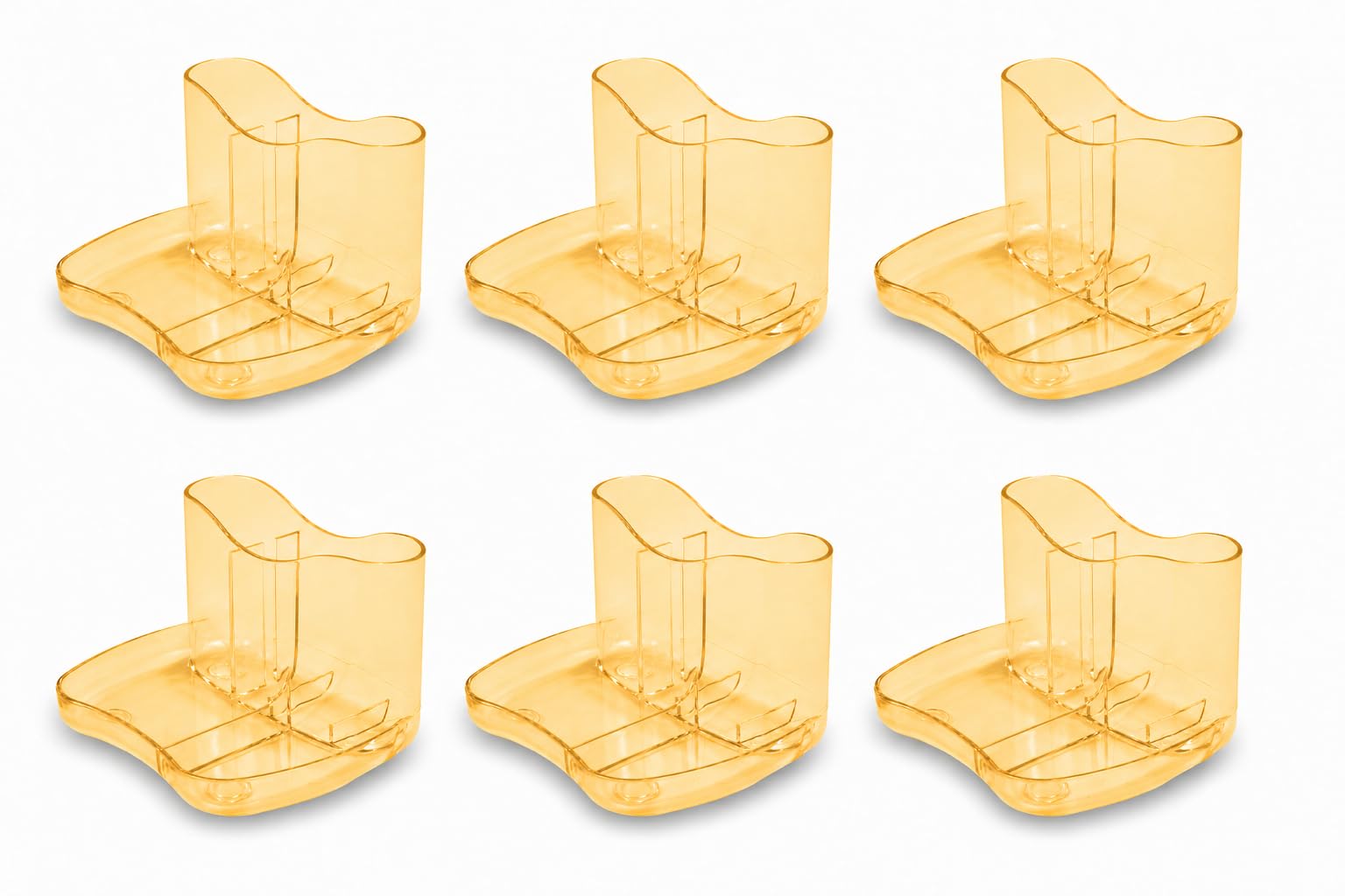 Deflecto Pack of 6 Gemstone collection Contemporary Kaddymaster Desk Tidy - Amber