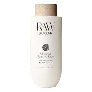 RAW SUGAR Charcoal Bamboo Reset Gentle & Hydrating Body Wash, 20 Fl Oz (Pack of 1), Moisturizing & Refreshing Bath & Shower Gel, Vegan, Formulated without SLS/SLES & Parabens - Amazon product rated Grade A