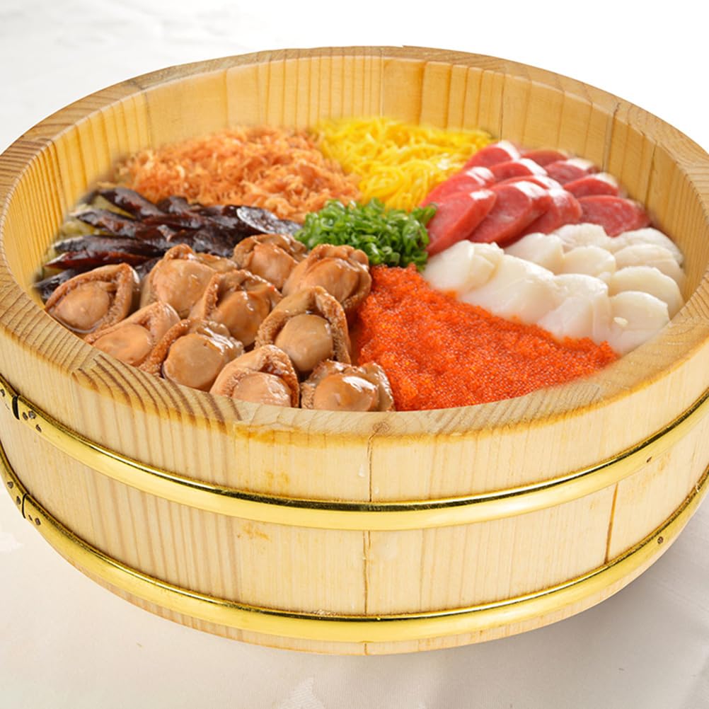 UPKOCH Japanisches Sushi Reis Fass 22Cm Aus Holz Für Sushi Reis Mischen Und Aufbewahrung Küchenhilfe Für Zuhause Und Restaurant