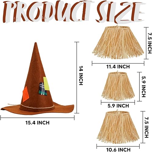 Miniatura 7 de Spooktacular Creations El juego de disfraz de espantapájaros de Halloween incluye sombrero de espantapájaros y falda de espantapájaros para niños,