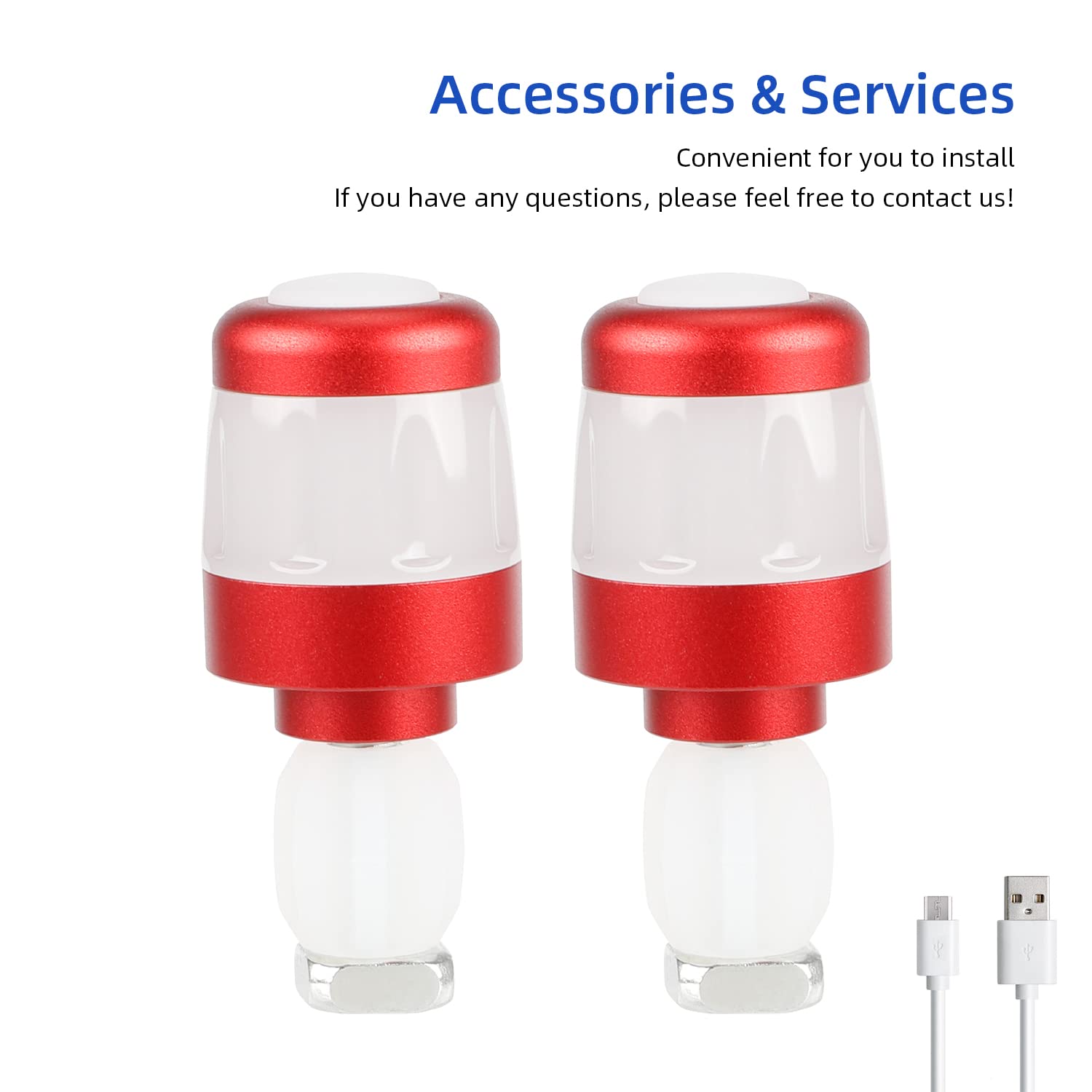 ulip Clignotant lumineux pour guidon de vélo - Pour scooter électrique - Rechargeable par USB - Lampe d'avertissement de sécurité intelligente - 3 modes d'éclairage - Rouge et blanc