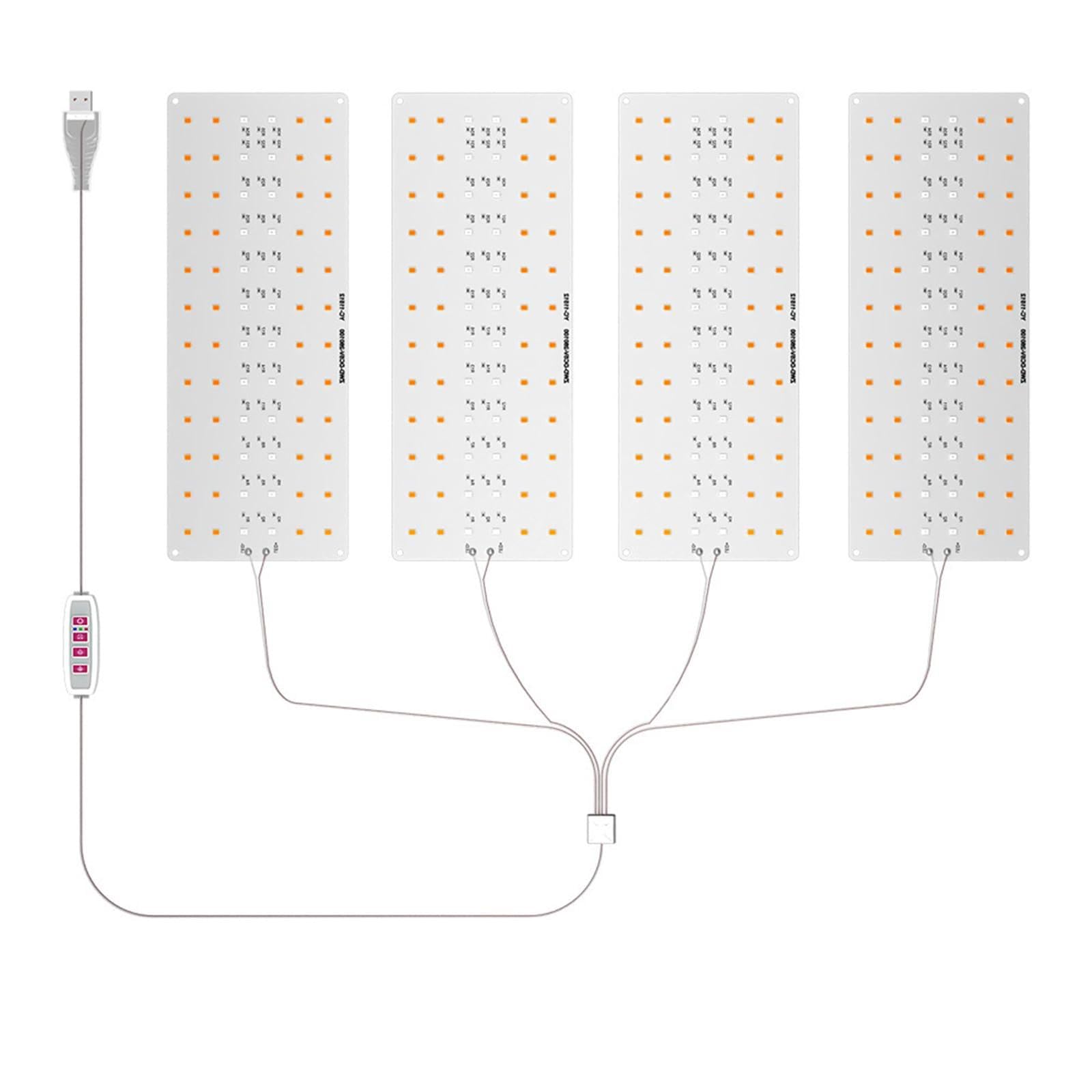 PAVIKE 植物育成ライト 植物用ledライト 調光可能 USB 量子板 サスペンションタイプ - 広域照明 / 5 段階明るさ調節 / 24 時間周期タイマー付き、超薄型 育成ライト 日照不足解消 多肉植物・サラダ・蘭など全植物向け(スタイル4)
