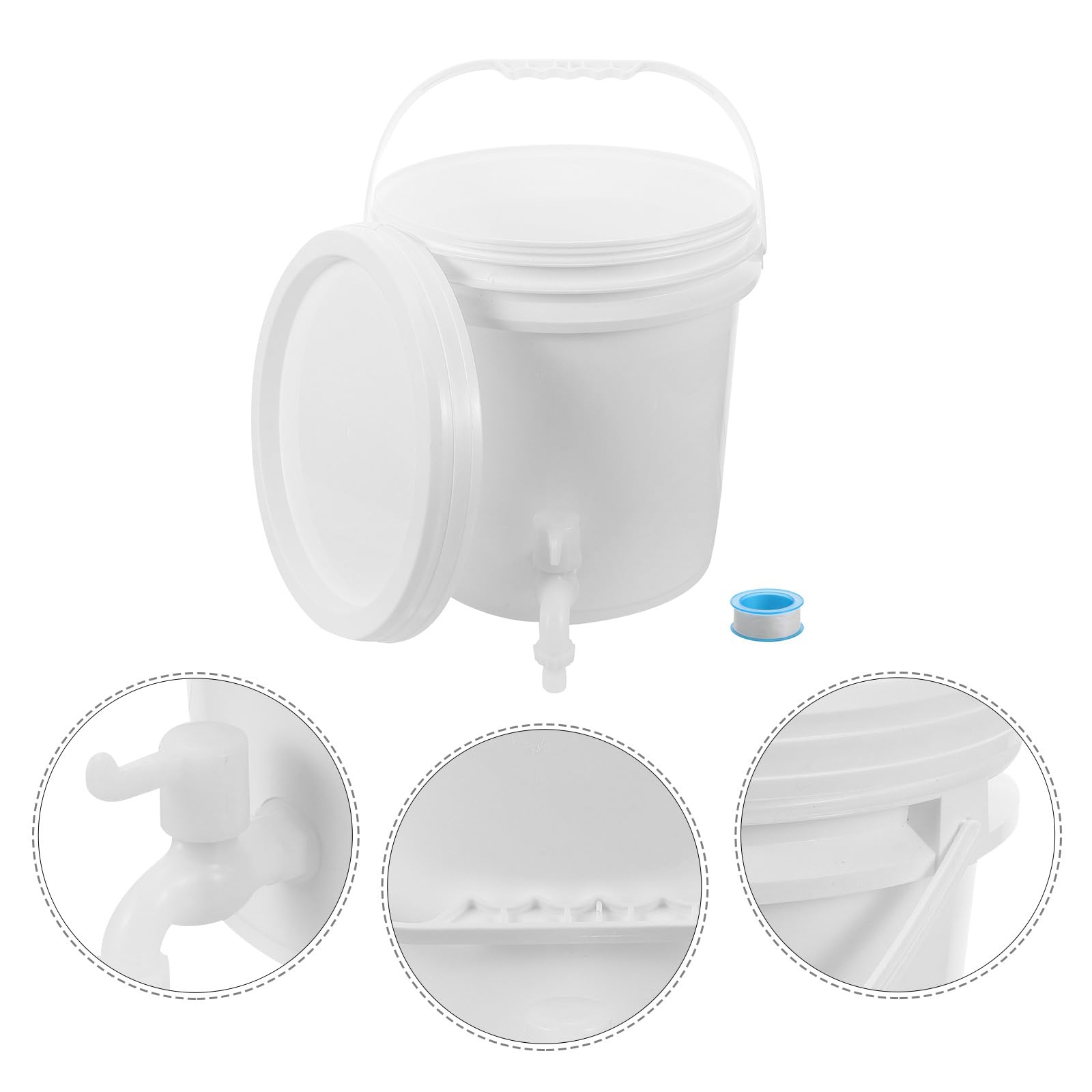 Cabilock Cubo de Agua para Acampar de Plástico Engrosado 10 Litros con Grifo y Cinta de Sellado Contenedor Portátil para Almacenamiento de Líquidos Uso Exterior Camping Senderismo