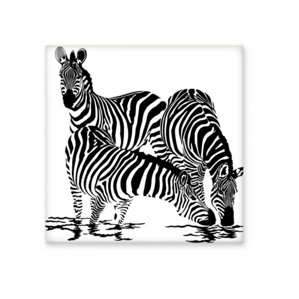 Carreaux de céramique zèbres en bisque au design animalier minimaliste