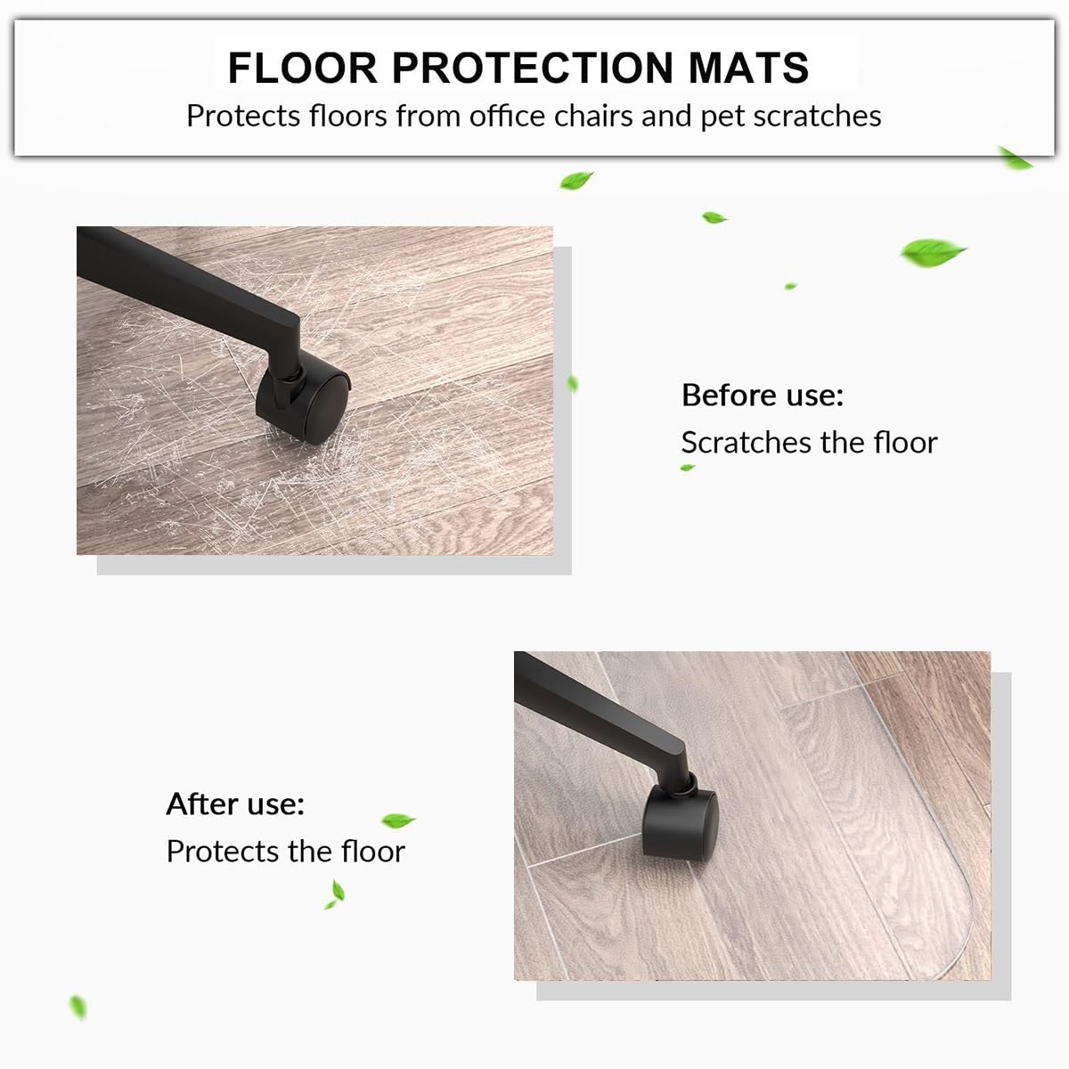 Alfombrilla de PVC transparente para sillas de suelos duros, protector de suelo antideslizante para oficina en casa y cocina, alfombra para madera y azulejos, tamaño de 40 cm, ideal para una máxima