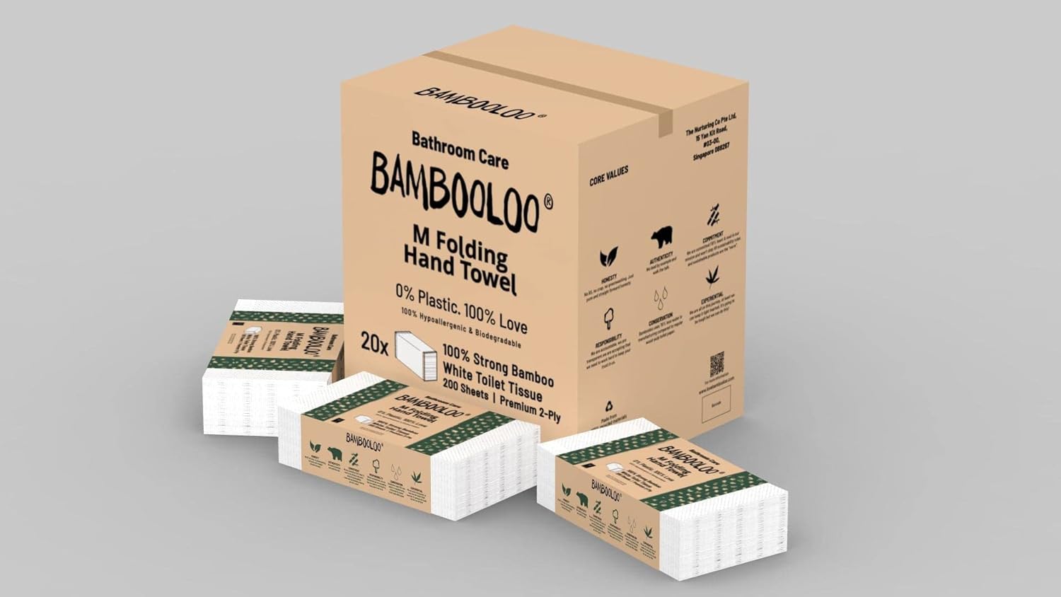 Bambooloo 100 Bamboo Paper Towels, Dispenser Ready N