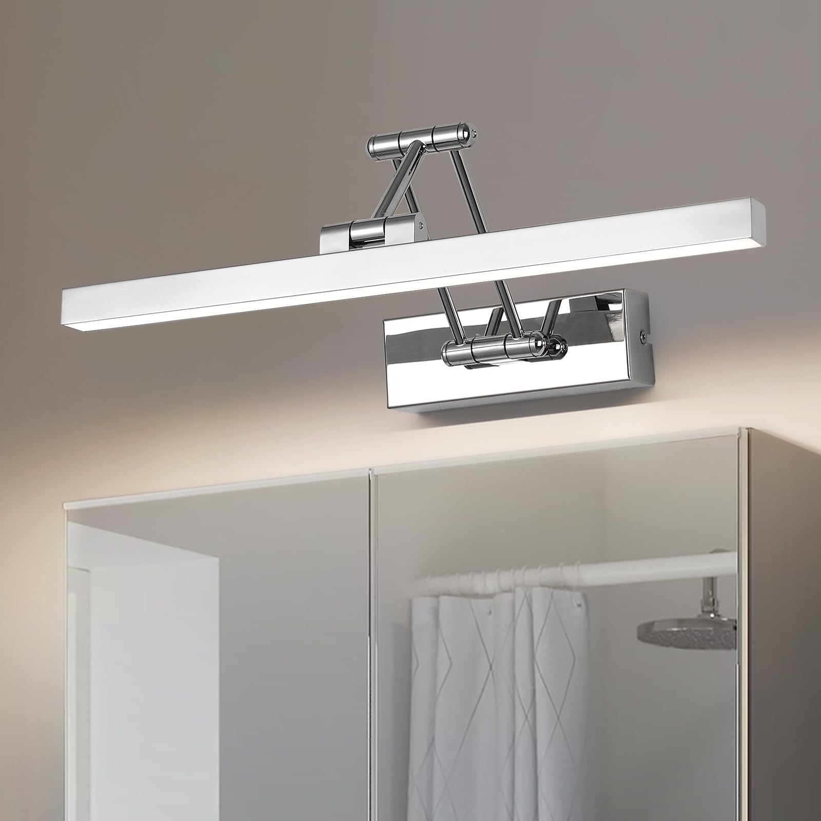 LED Spiegel Lampe Badezimmer 40 cm, Rotation Spiegel Lampen IP44, Licht Badezimmer 12W 960LM, LED Lichter, Neutral Weiß 4000K, Chrom